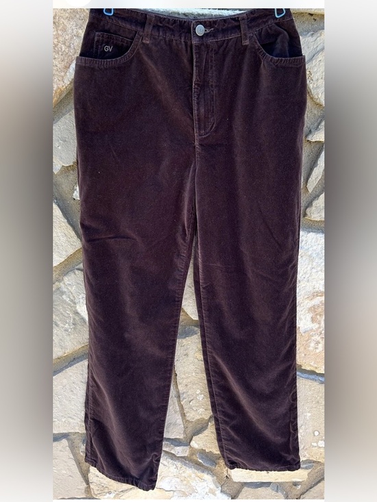 Pants - Gloria Vanderbilt Velvet Jeans Size 6 Brown Straight Leg 5 Pocket Excellent